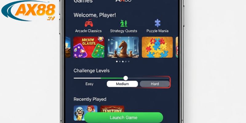 Game trí tuệ AX88 4 Chơi dễ dàng qua mục tích hợp trong app quản lý