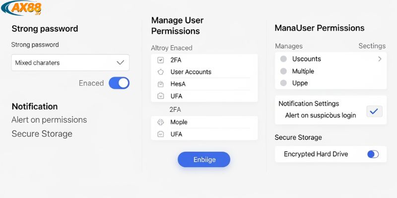 AX88 bảo mật – Giải pháp toàn diện cho hệ thống camera an ninh 3 Giao diện thiết lập bảo mật trên ứng dụng AX88 App