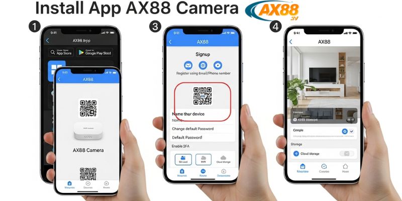Hướng dẫn cài đặt app AX88 chi tiết – Quản lý an ninh thông minh trên di động 4 Các bước cài đặt app AX88 trên điện thoại thông minh