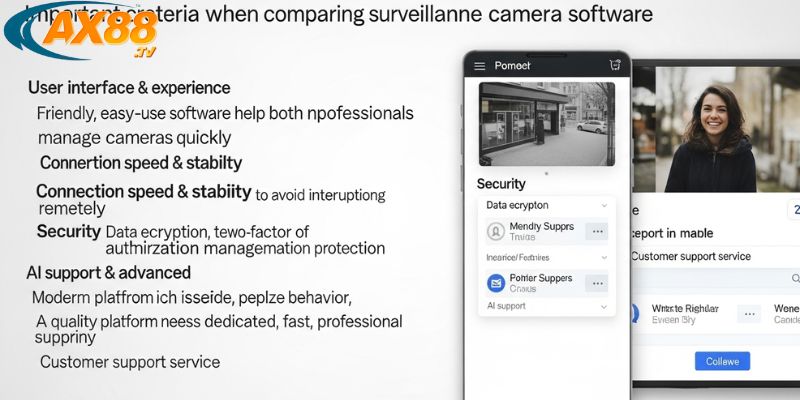 So sánh phần mềm AX88 với các thương hiệu camera khác 2 Các tiêu chí để so sánh phần mềm AX88 với các dòng camera khác
